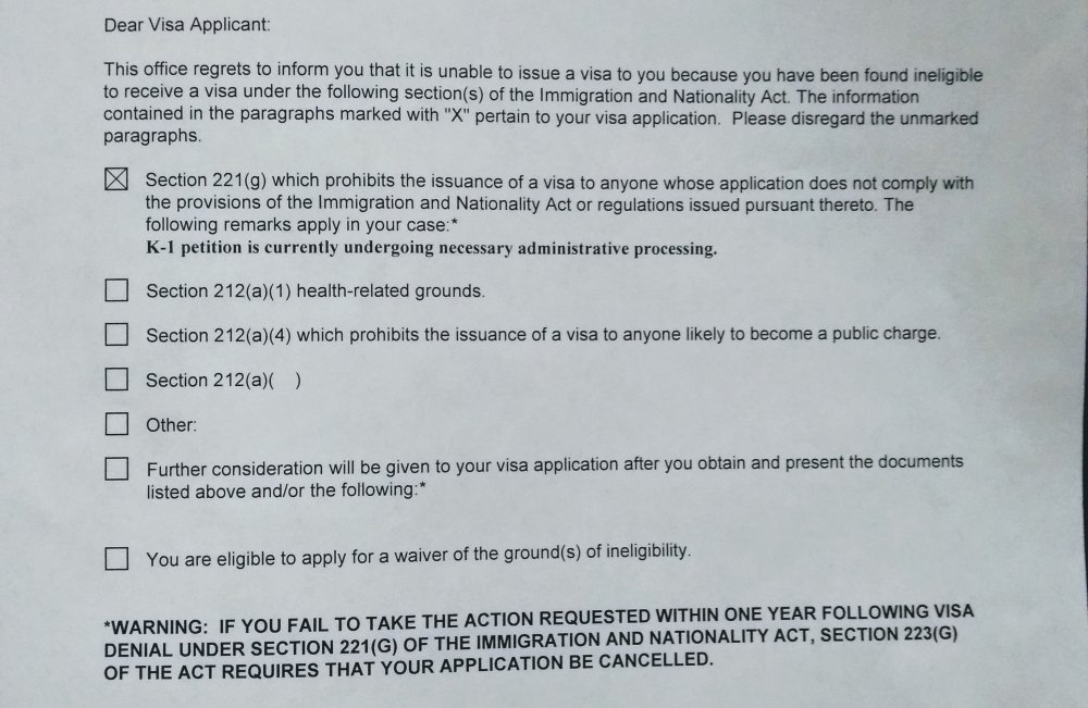 221g yellow slip passport returned