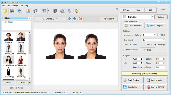 4x6 passport photo template