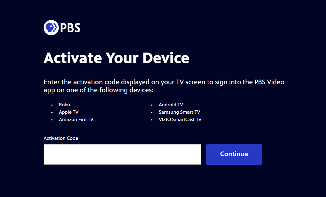 activate pbs passport on roku