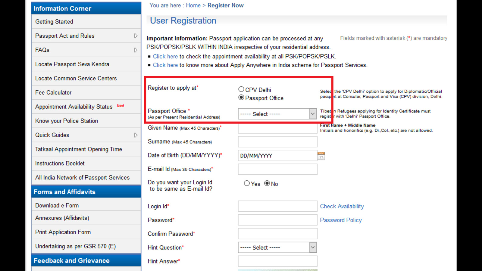 address change on indian passport