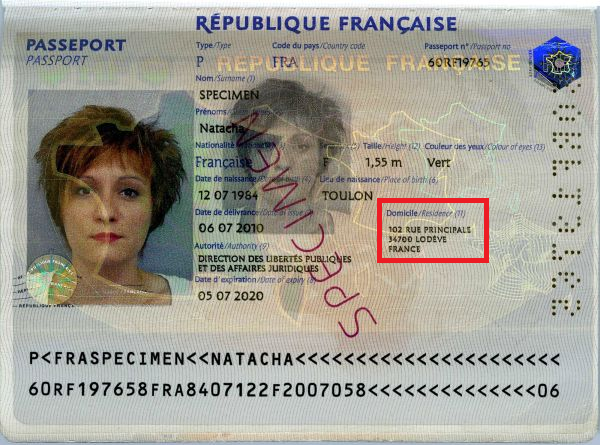 address passport