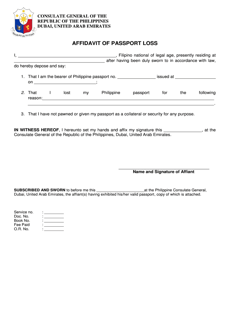 affidavit for passport