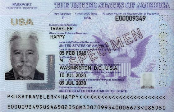 american passport example