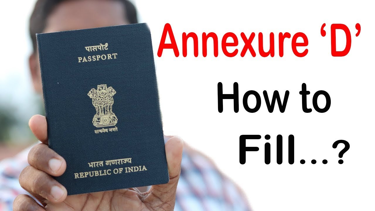 annexure d for passport