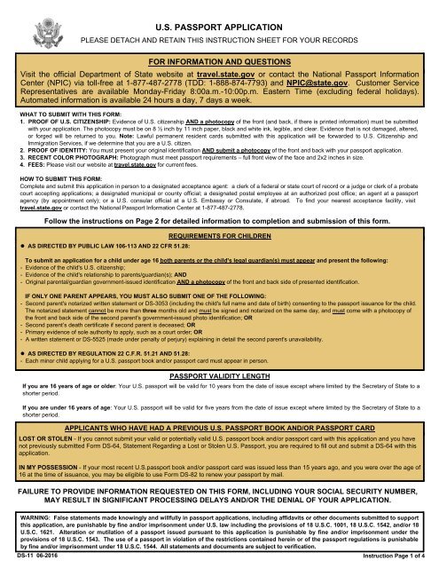 application for a passport card