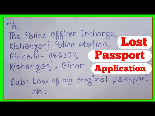 application for lost passport