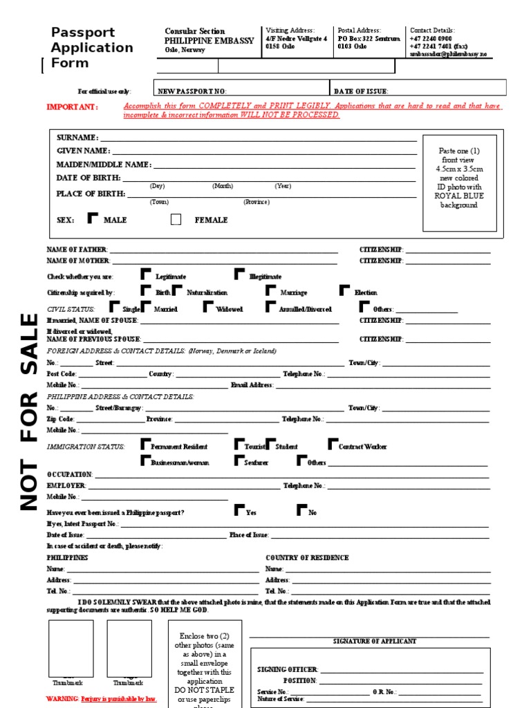 application for passport philippines form