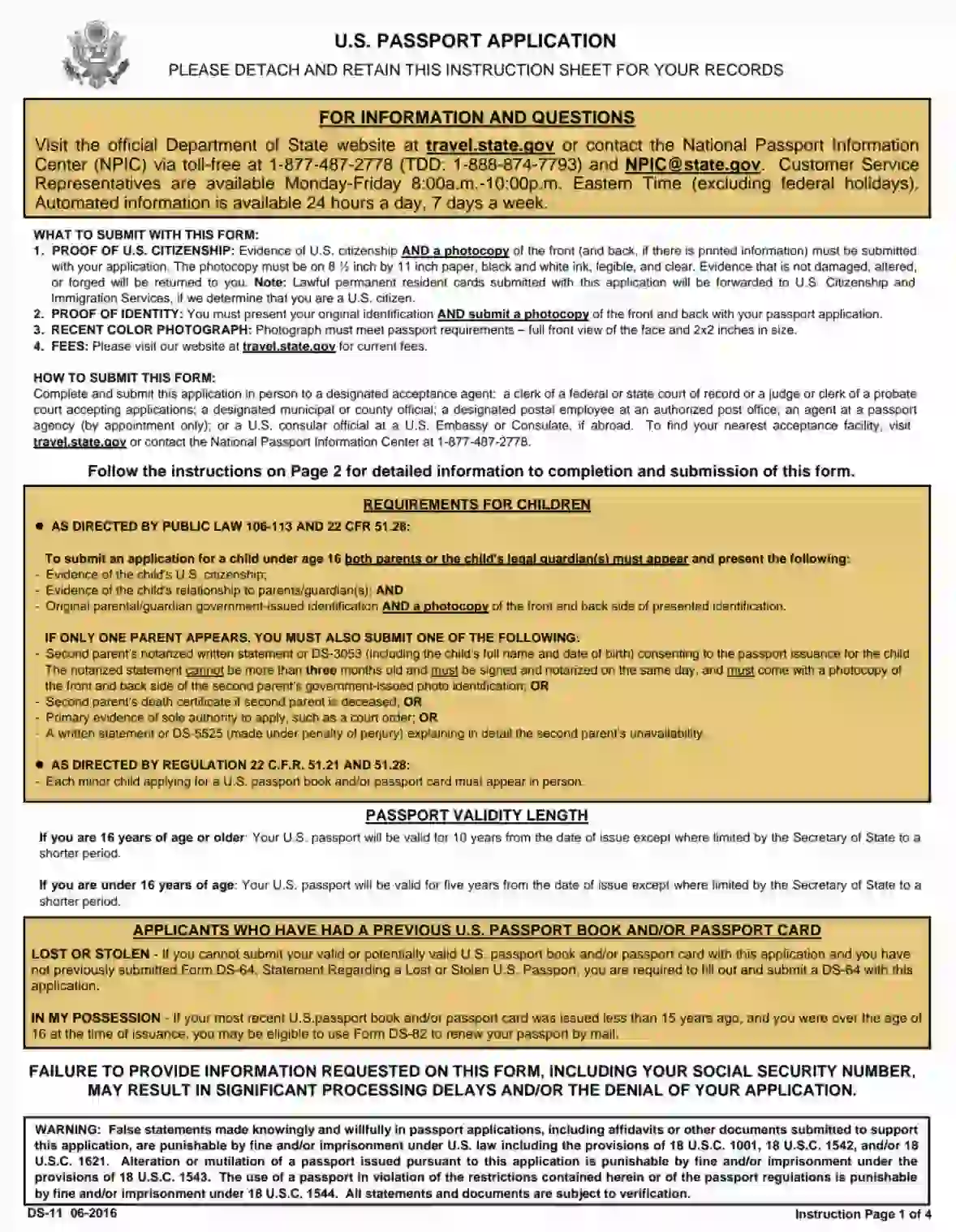 application for u.s. passport ds-11