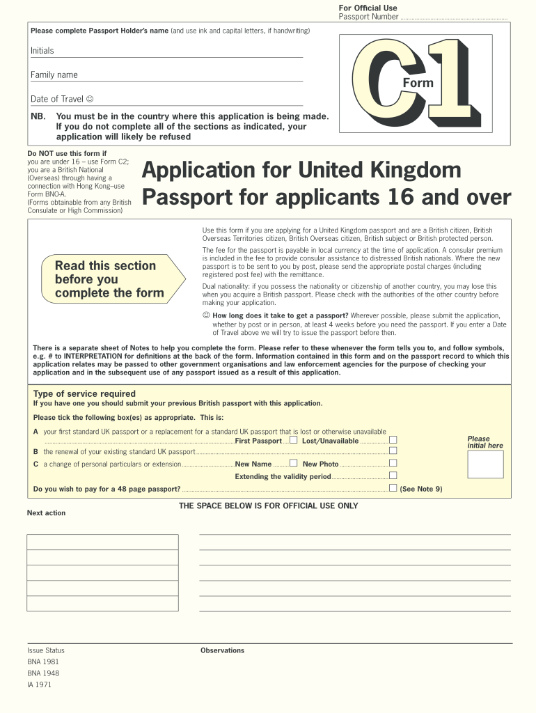 application form for a british passport