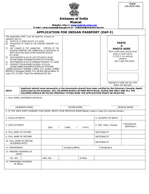 application form indian passport