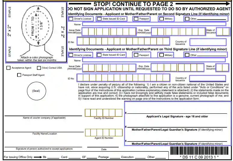 application us passport form