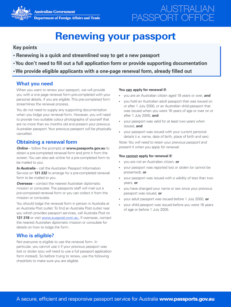 australia passport renewal