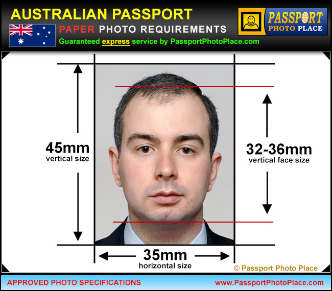 australian passport photo size