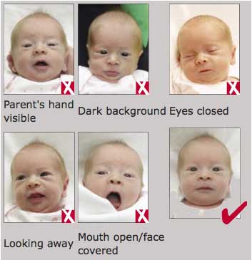 baby passport photo requirements