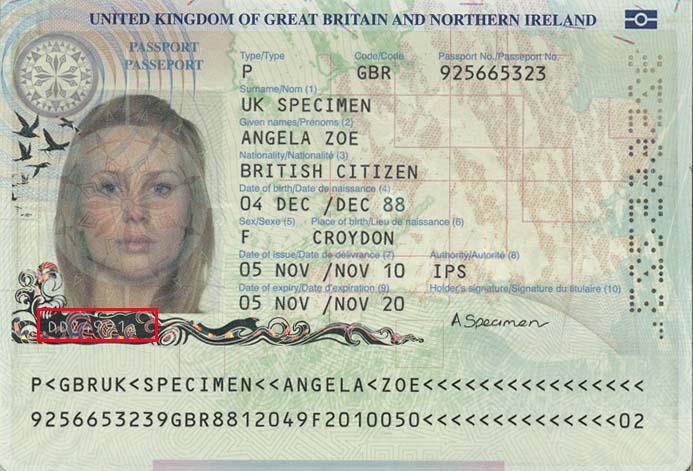 barcode page of passport