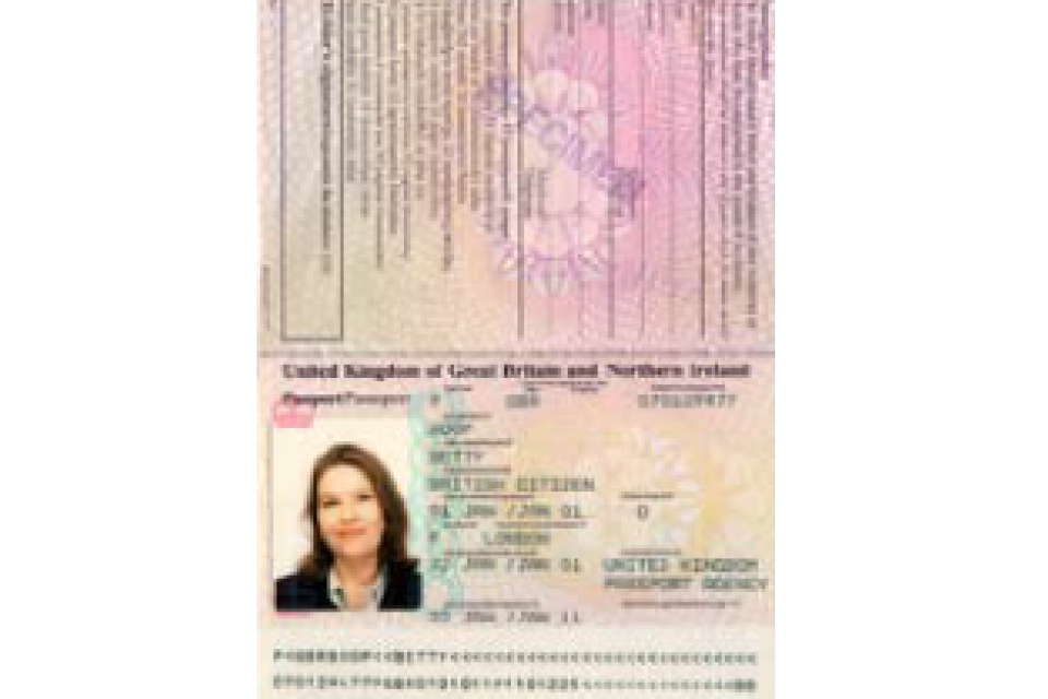 biodata page of passport