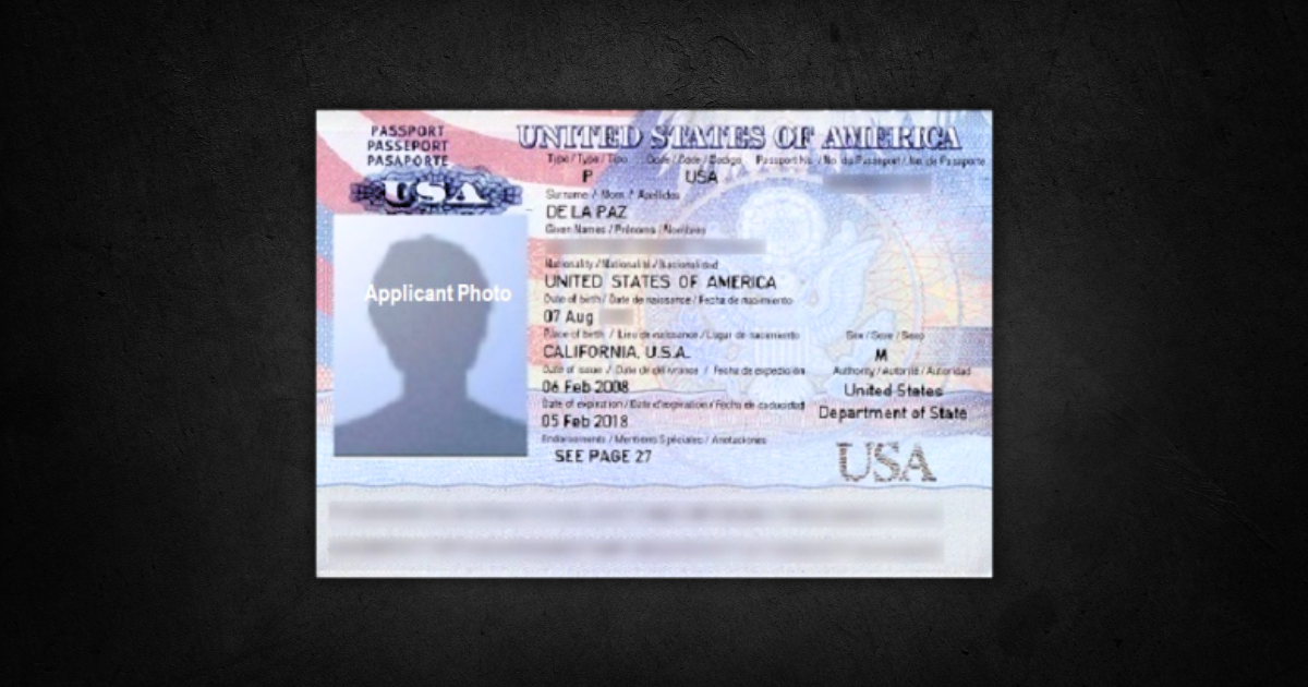 biographic page of passport