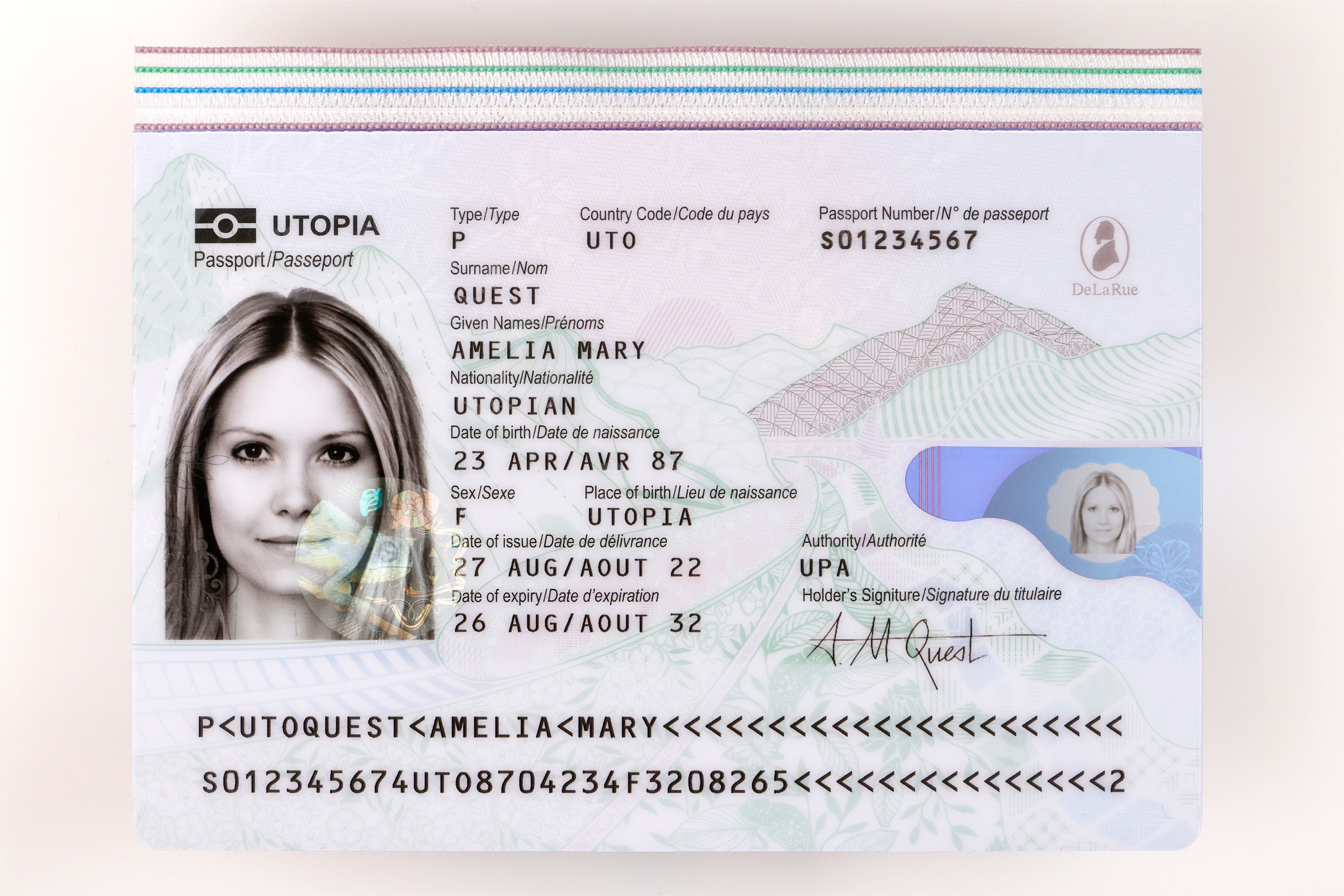 biography page of passport