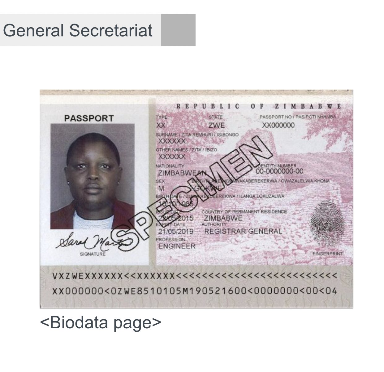 biological page of passport