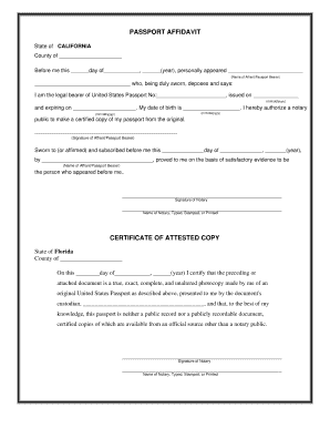 birth affidavit for passport