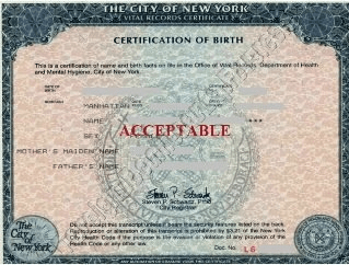 birth certificate accepted for passport