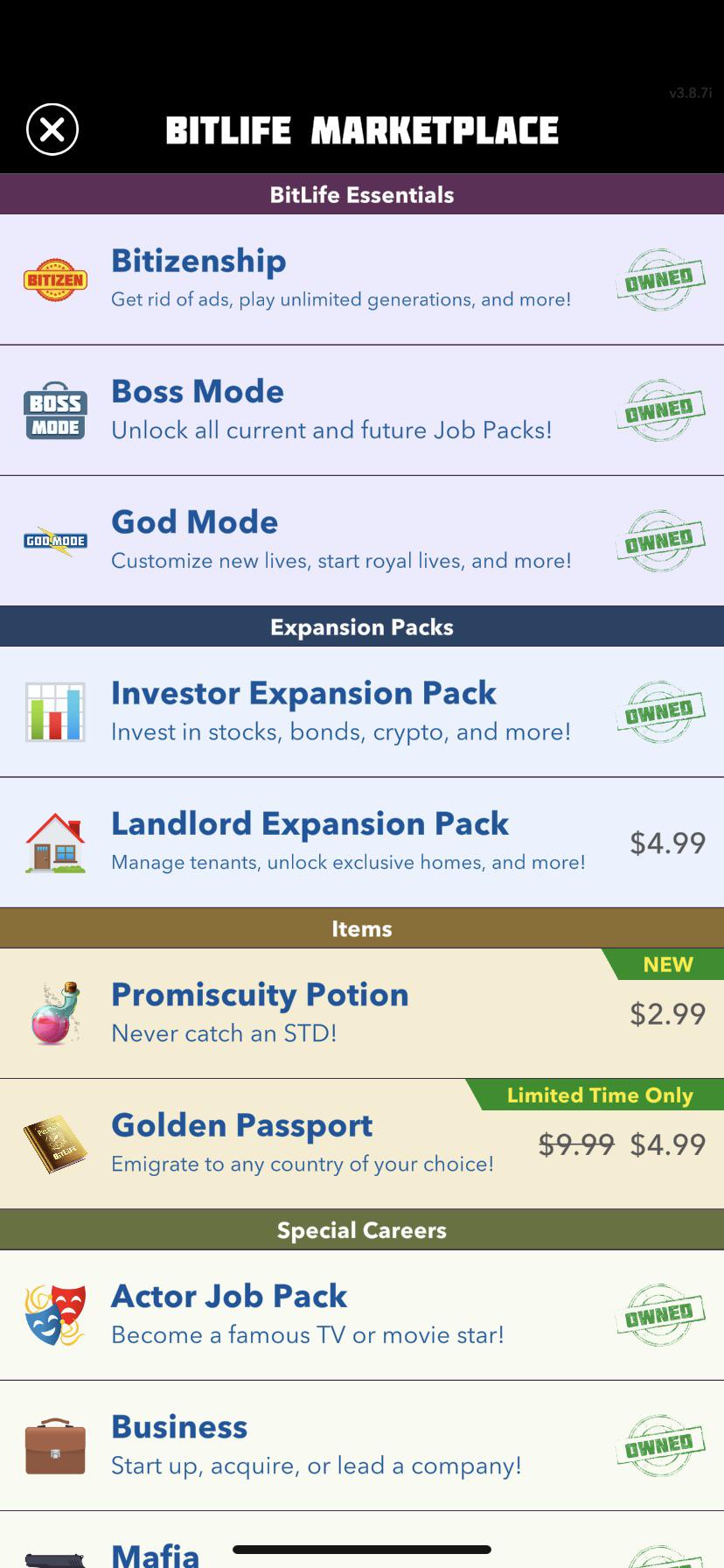 bitlife golden passport