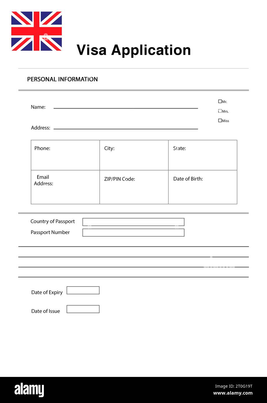 blank passport form