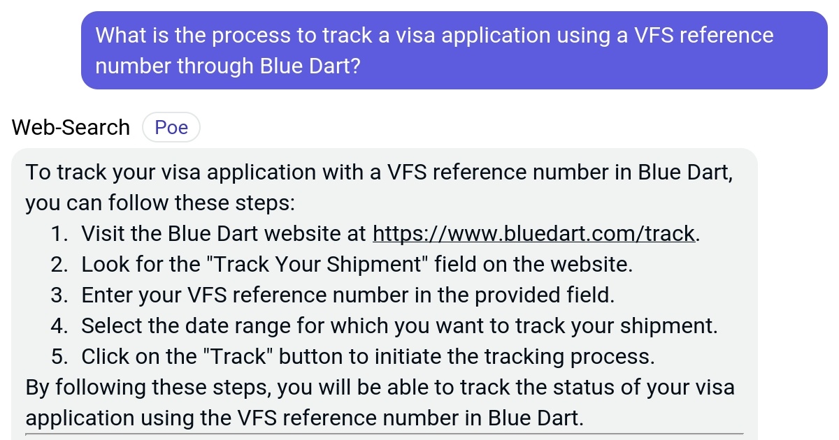 blue dart passport tracking