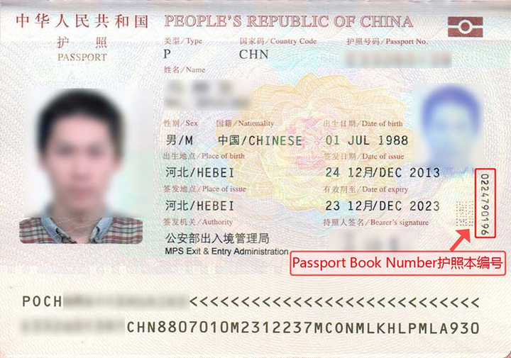 book number on a passport