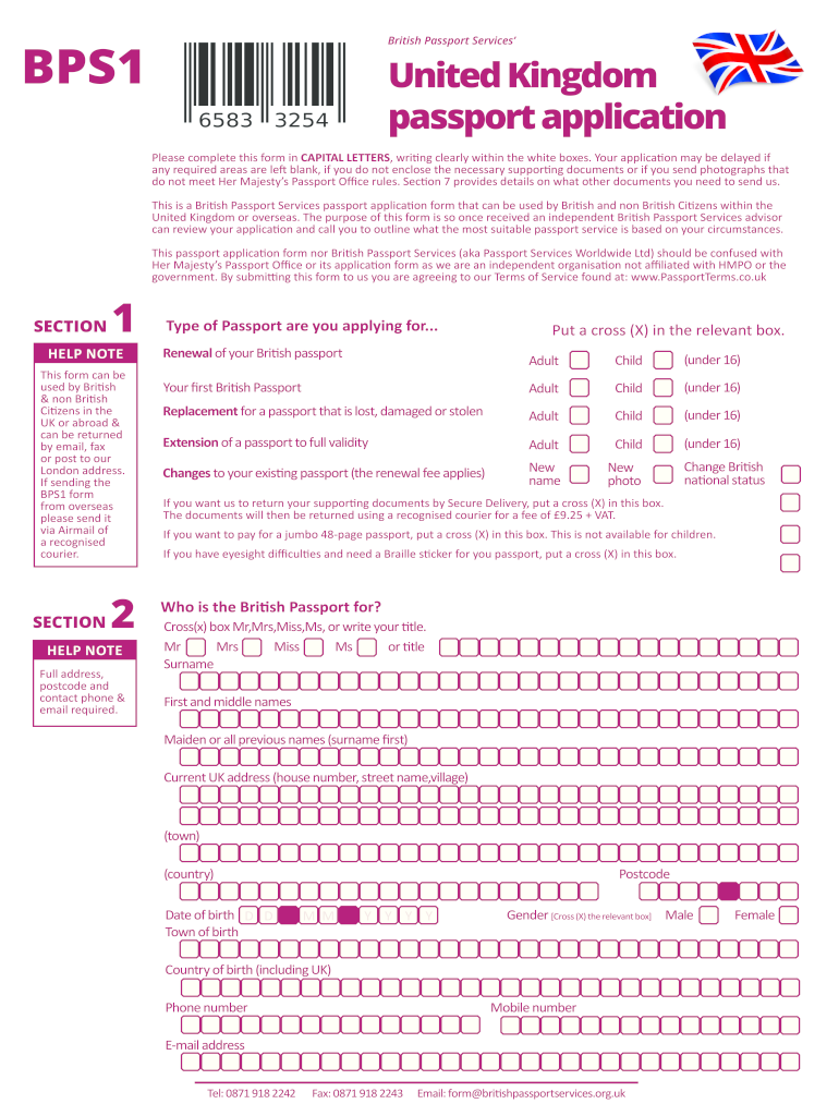 british passport application