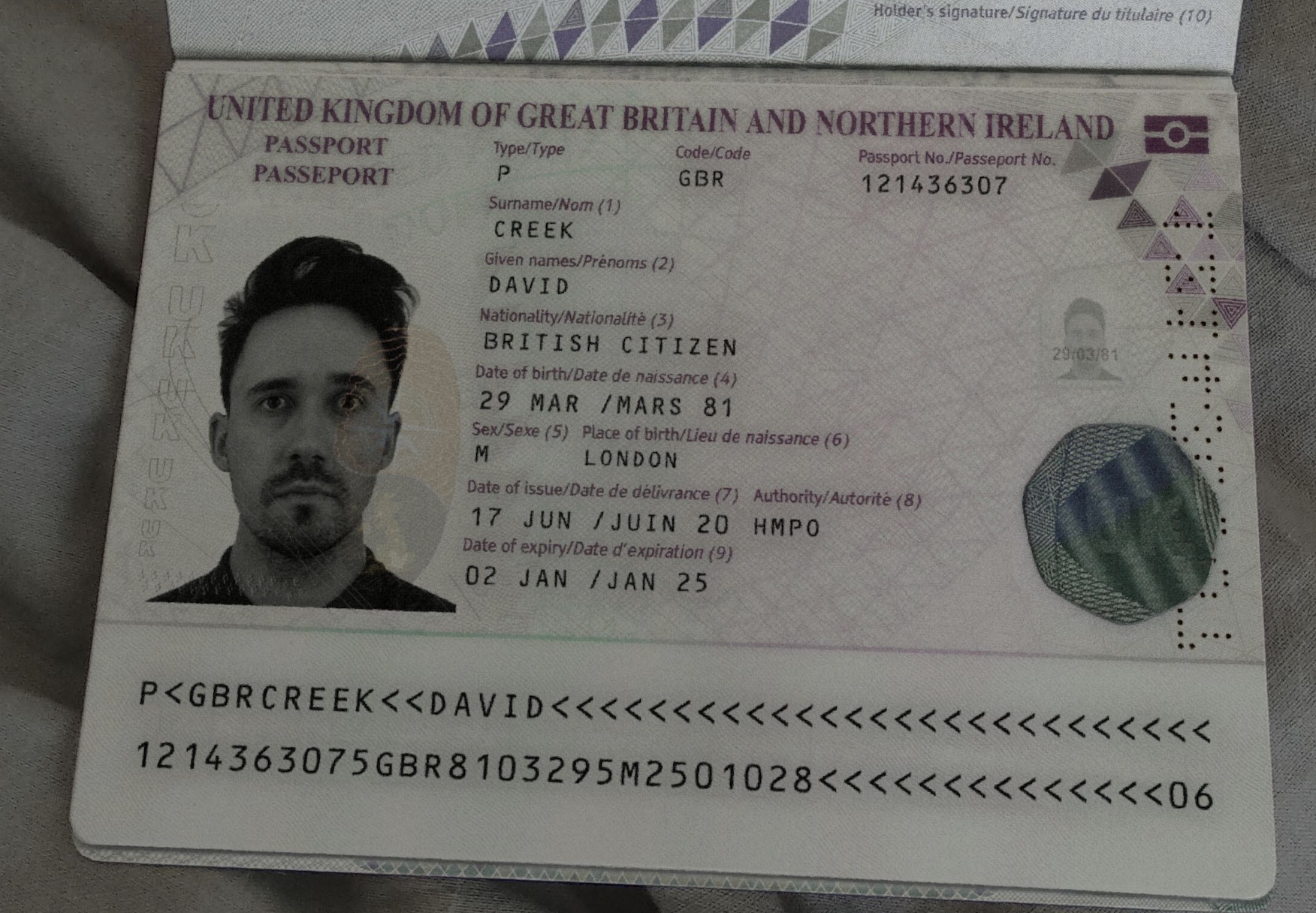 british passport inside