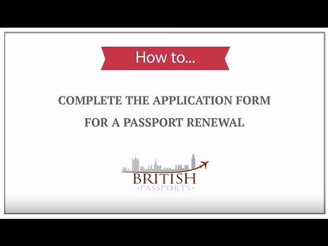 british passport renewal application