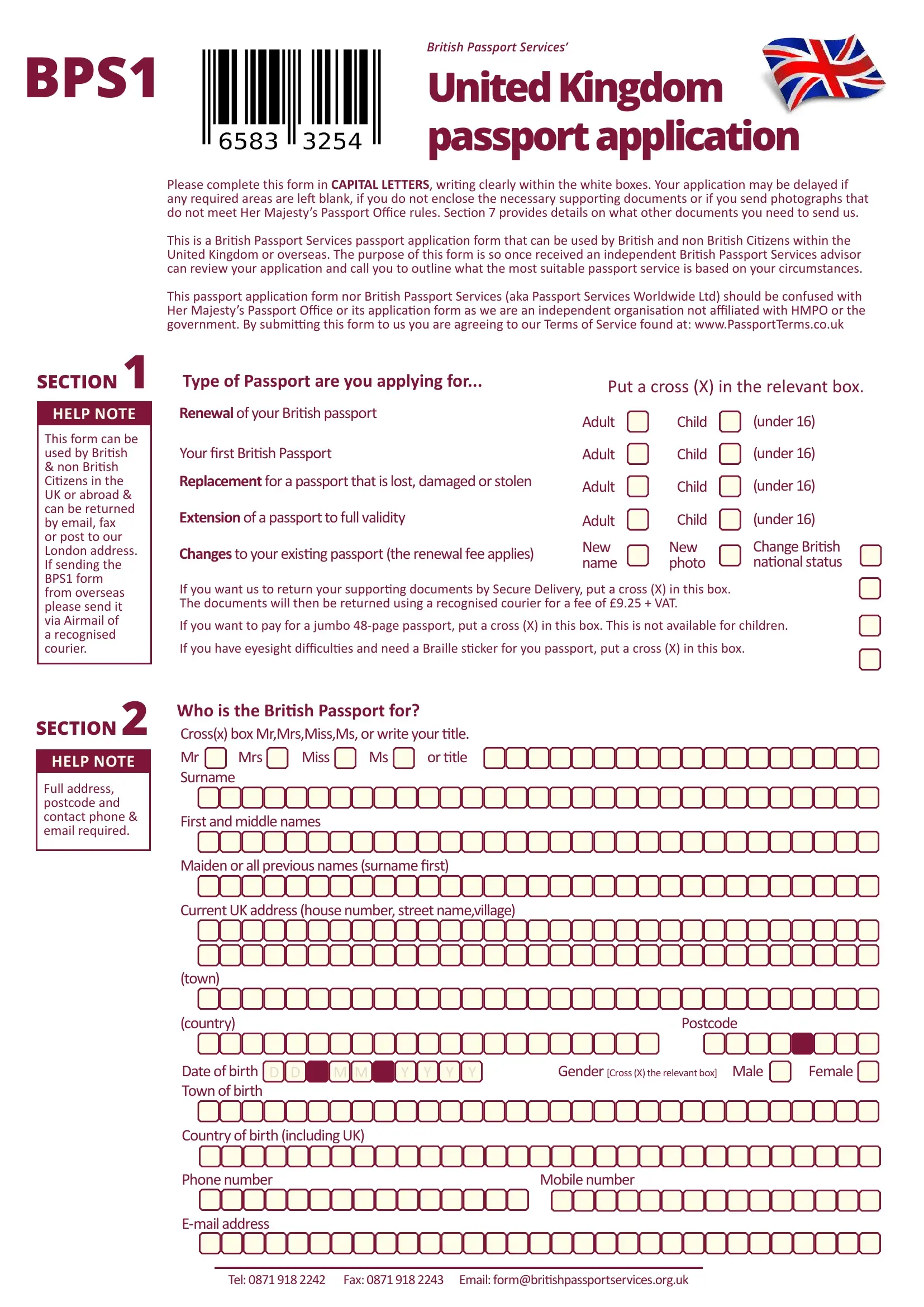 british passport renewal form