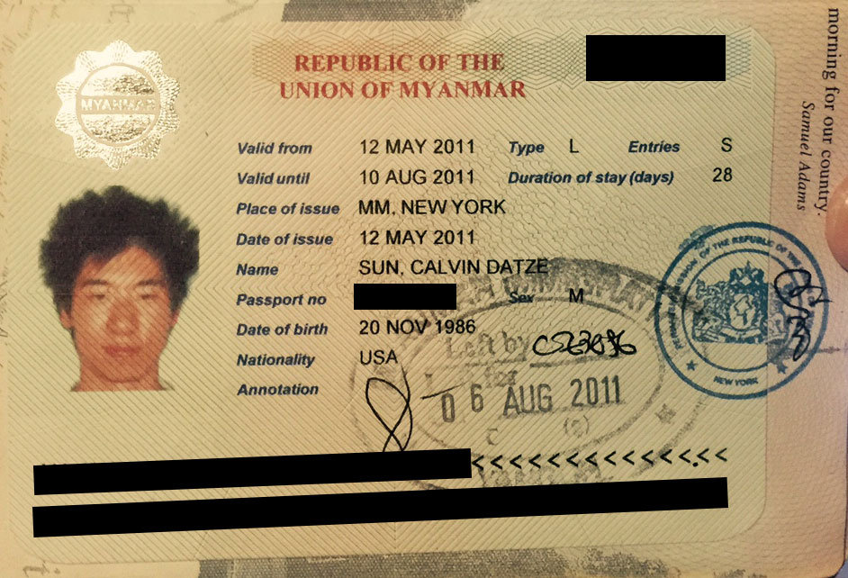 burmese passport