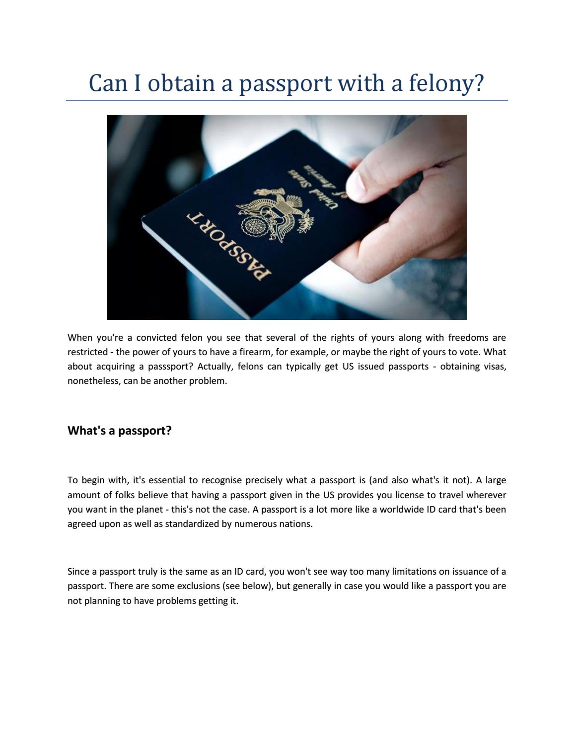 can a convicted felon have a passport