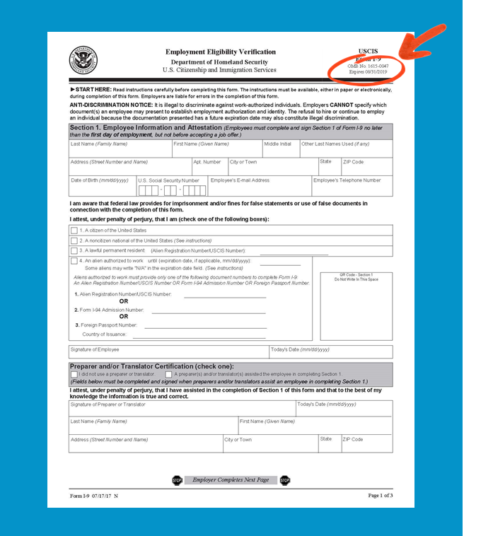 can an expired passport be used for i9