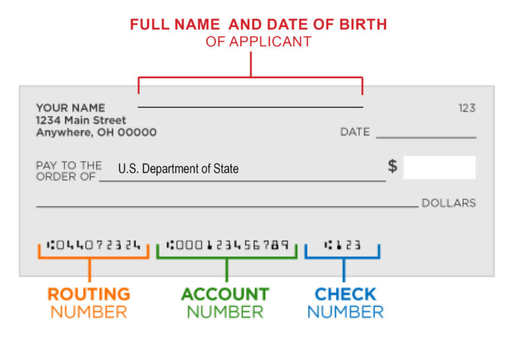 can i use someone else's check to pay for passport