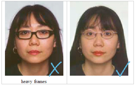 can i wear glasses in passport photo