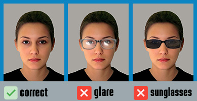 can i wear my glasses in my passport photo