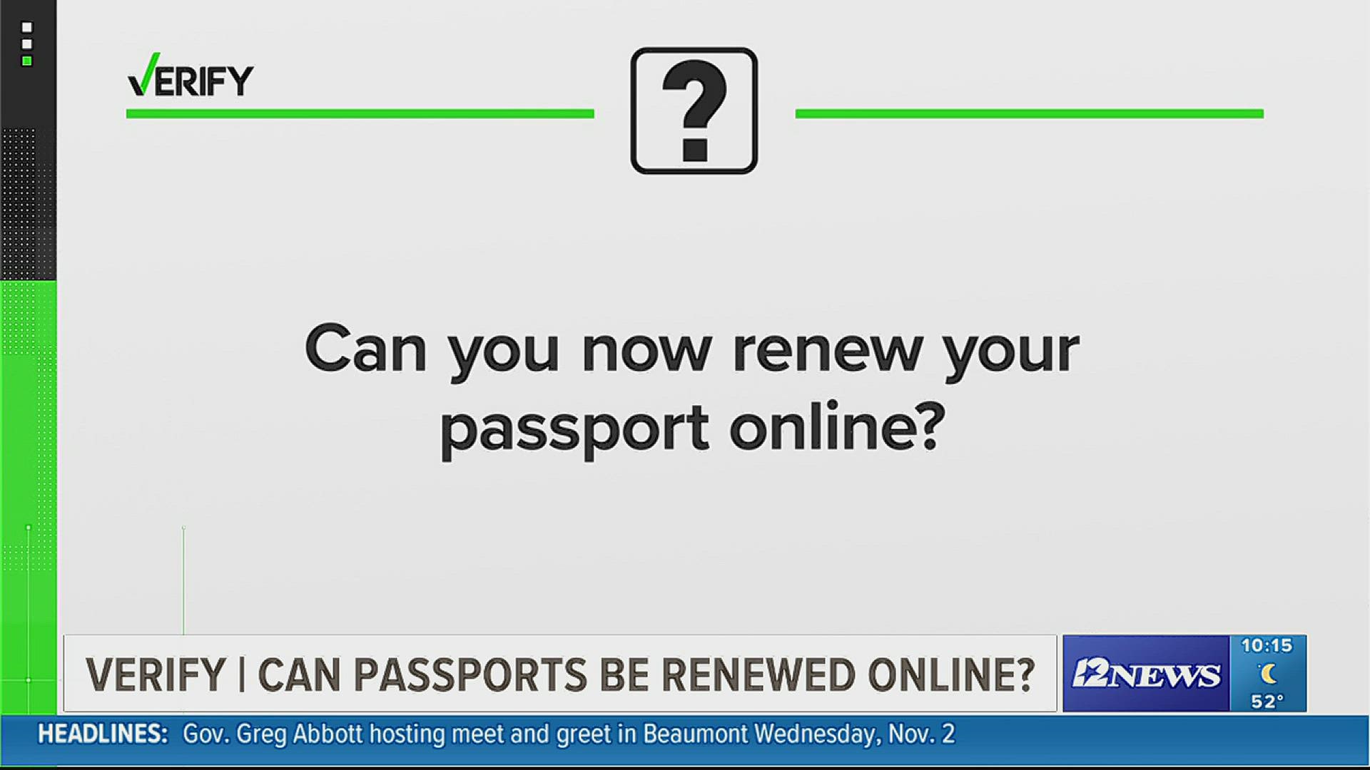 can you renew passports online