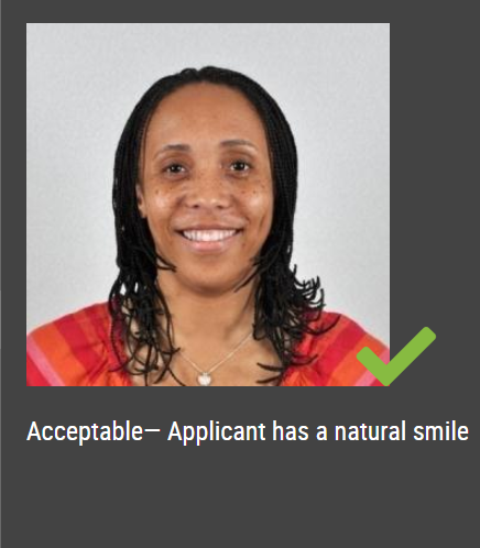 can you smile in passport photos