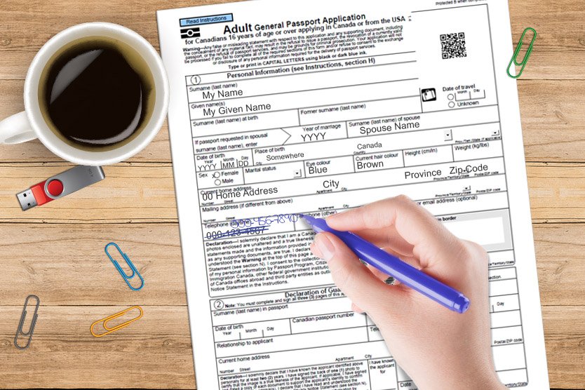 can you use white out on a passport application