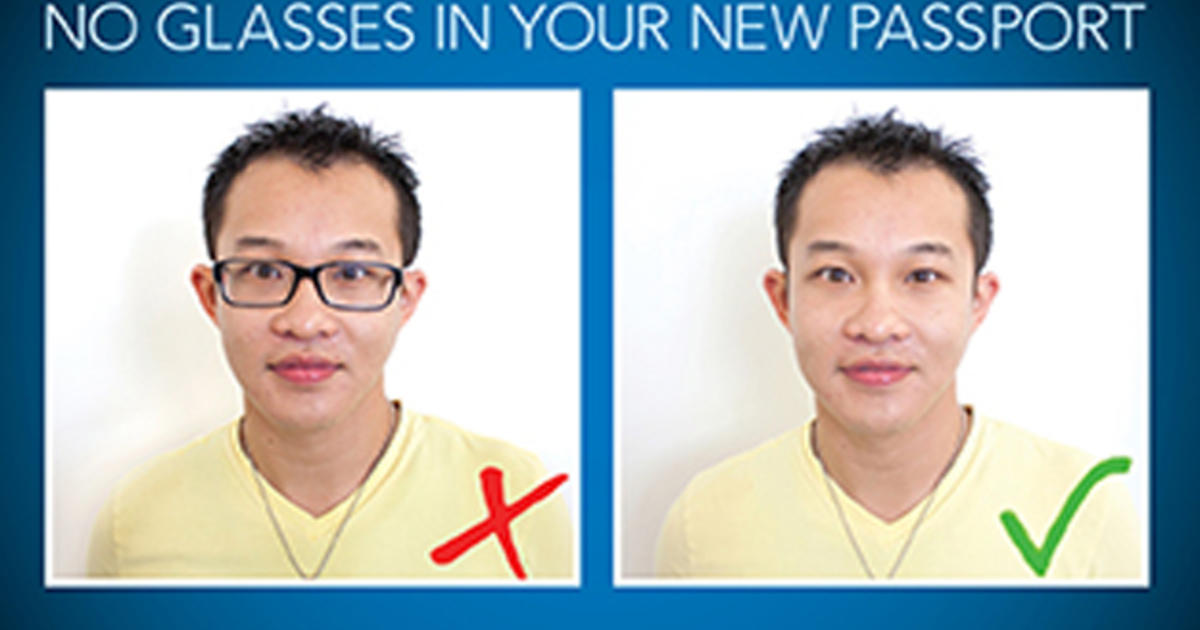 can you wear glasses for passport photo