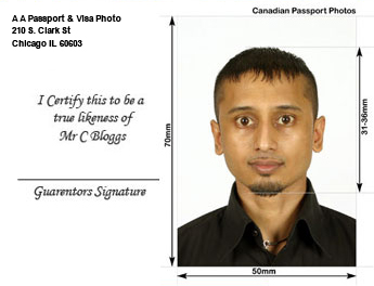 canada passport photo size