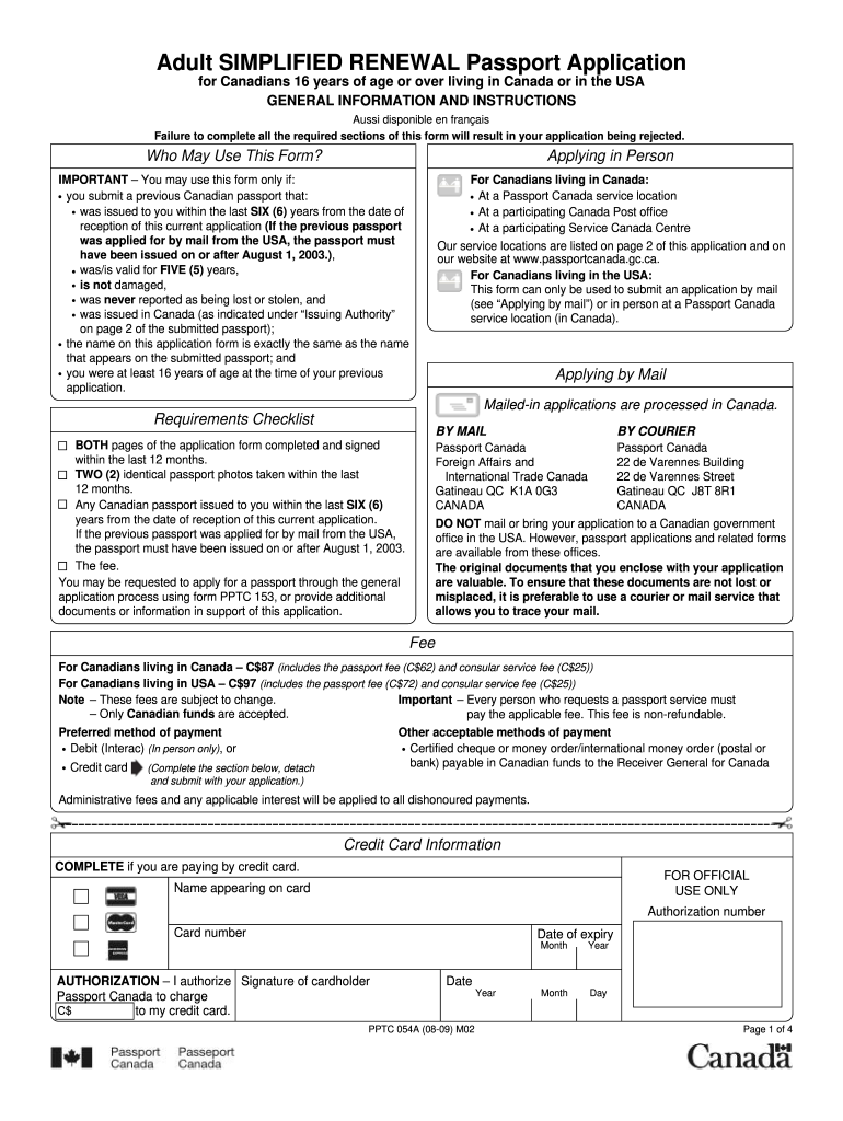 canada passport renewal from usa