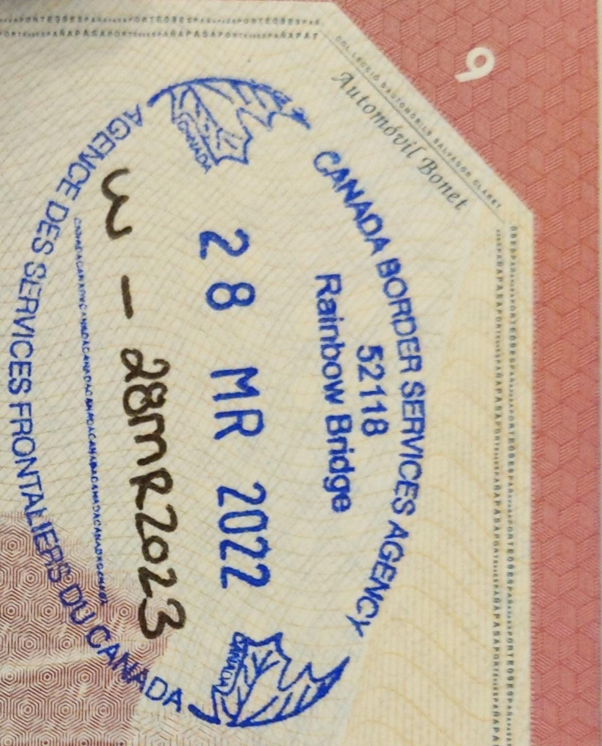 canada passport stamp