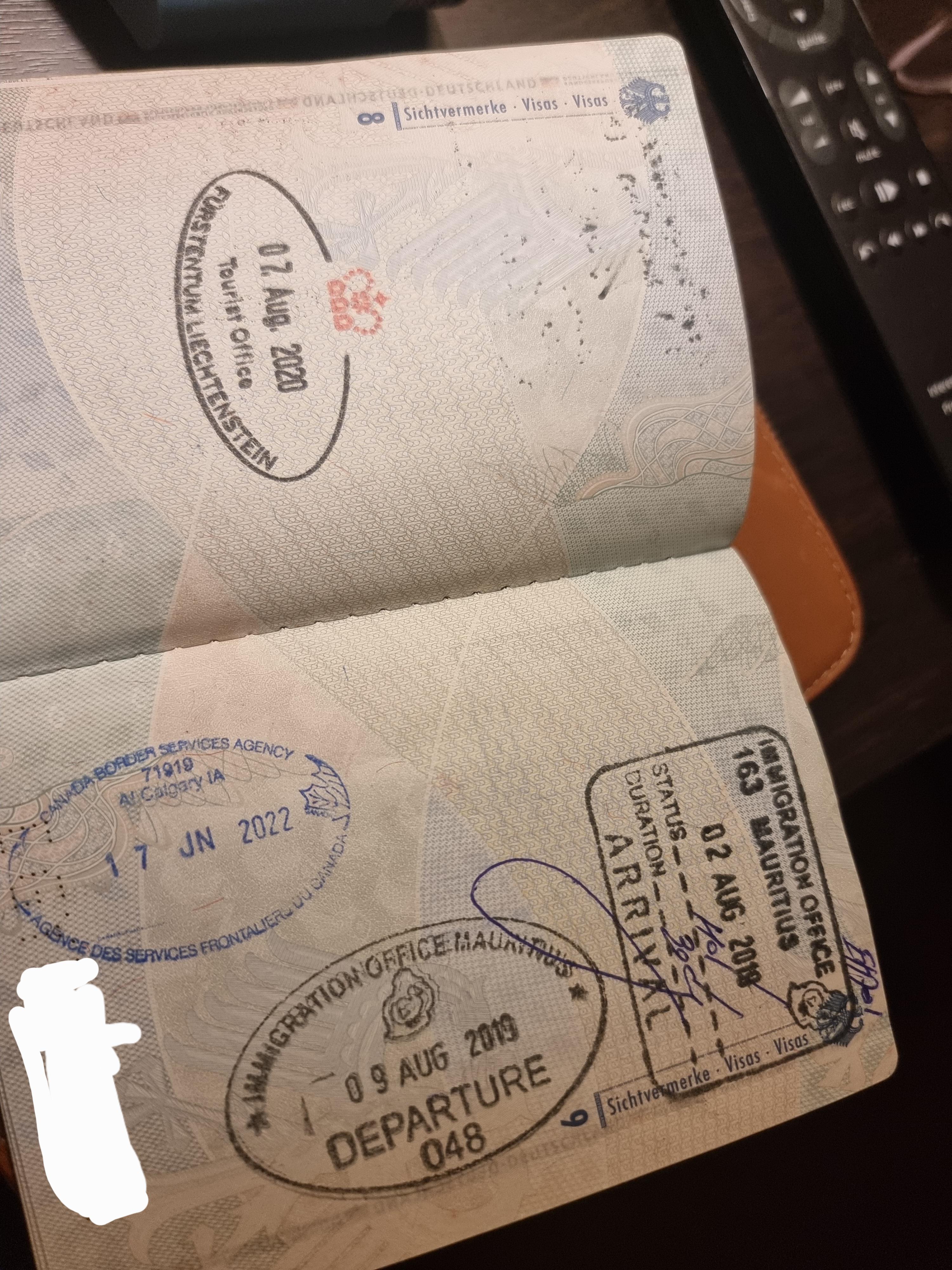canada passport stamping