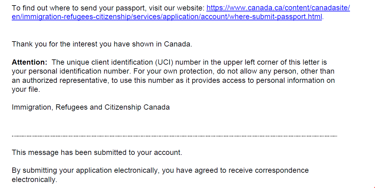 canada visa passport submission