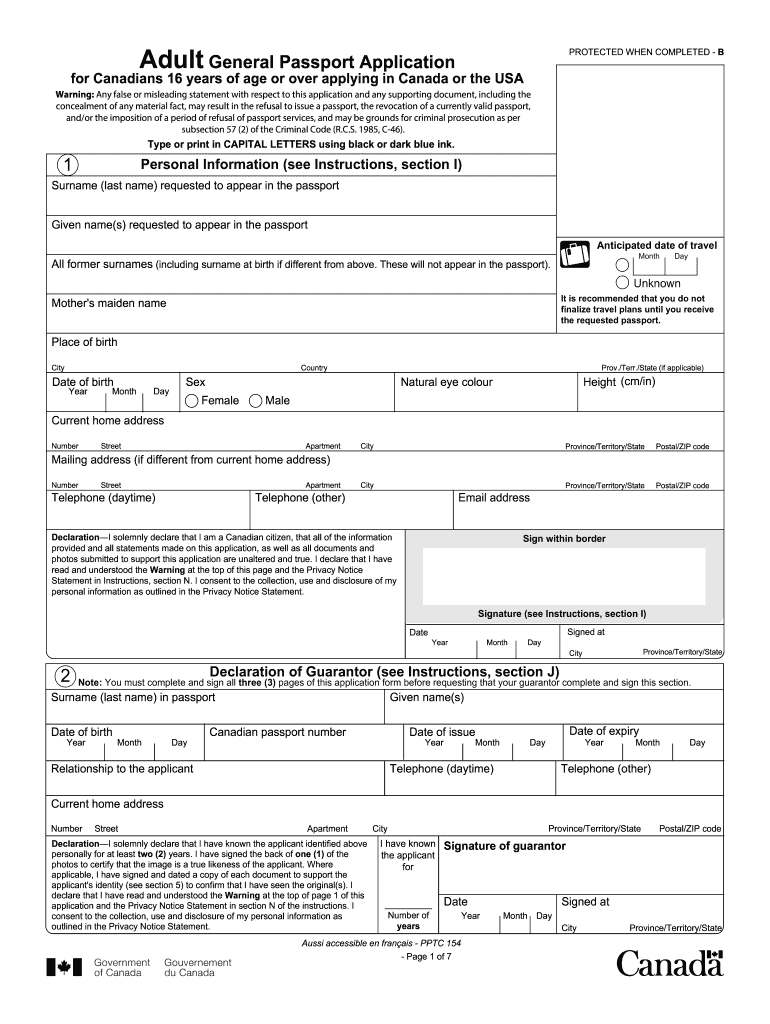 canadian passport application child