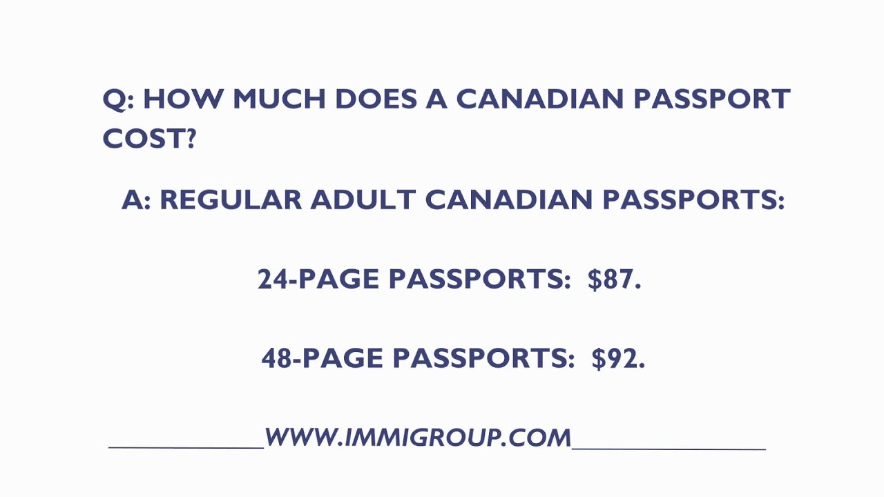 canadian passport price